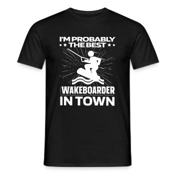 Wakeboard Wakeboarder Witzig - Männer T-Shirt - Schwarz - Vorne - AI Model Male 178 light (178cm)