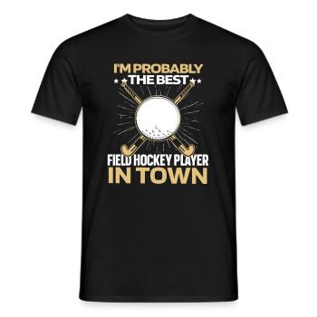 Feldhockey Witzig - Männer T-Shirt - Schwarz - Vorne - AI Model Male 178 light (178cm)