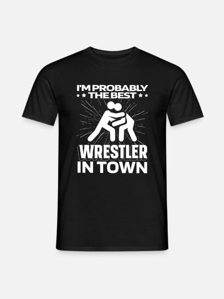 Wrestling Wrestler Funny - Men's T-Shirt - black