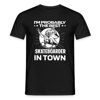 Skateboard Skater Witzig - Männer T-Shirt - Schwarz - Vorne - AI Model Male 178 light (178cm)