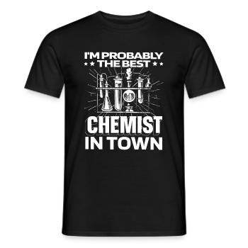 Chemistry Chemist Lustig - Men's T-Shirt - black - Front - AI Model Male 178 light (178cm)