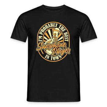 Saxophone Saxophone Funny - Men's T-Shirt - black - Front - AI Model Male 178 light (178cm)