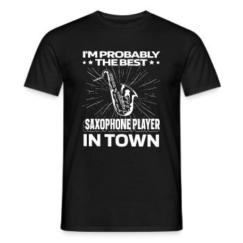 Saxophone Saxophone Funny - Men's T-Shirt - black - Front - AI Model Male 178 light (178cm)
