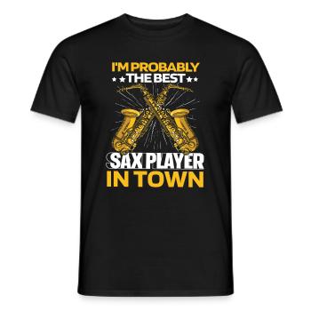 Saxophone Saxophone - T-shirt homme - noir - Devant - AI Model Male 178 light (178cm)