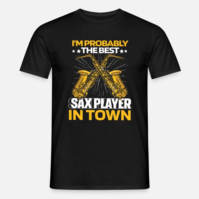 Saxophon Saxofon - Männer T-Shirt - Schwarz
