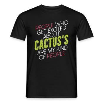 Cactus Garden Succulents - Men's T-Shirt - black - Front - AI Model Male 178 light (178cm)