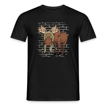 Echarpe de lunettes de soleil wapiti - T-shirt homme - noir - Devant - AI Model Male 178 light (178cm)