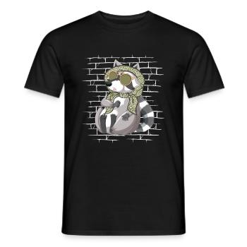 Raccoon Sunglasses Scarf - T-shirt homme - noir - Devant - AI Model Male 178 light (178cm)