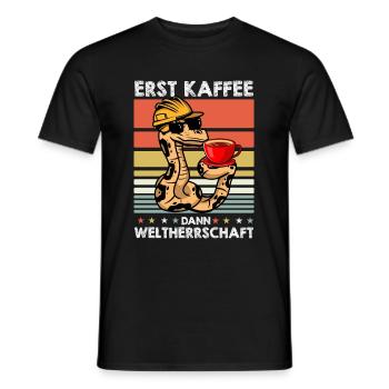 Boa Constrictor Schlange Sonnenbrille Kaffee - Männer T-Shirt - Schwarz - Vorne - AI Model Male 178 light (178cm)
