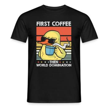 Ente Kaffee-Sonnenbrille - Männer T-Shirt - Schwarz - Vorne - AI Model Male 178 light (178cm)