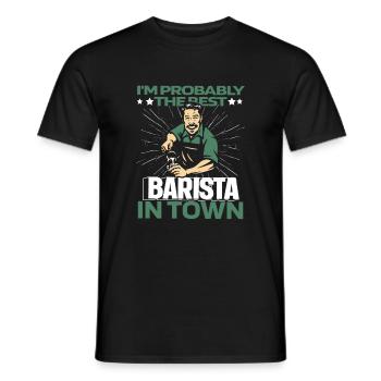 Barista Kaffee Lustig - Männer T-Shirt - Schwarz - Vorne - AI Model Male 178 light (178cm)