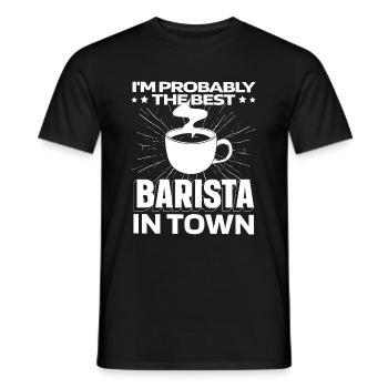 Café Barista - T-shirt homme - noir - Devant - AI Model Male 178 light (178cm)