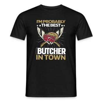 Butcher Butcher Butcher Knives - Men's T-Shirt - black - Front - AI Model Male 178 light (178cm)