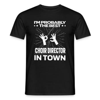 Bâton de chef de chœur - T-shirt homme - noir - Devant - AI Model Male 178 light (178cm)