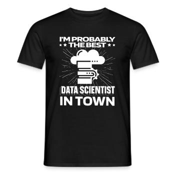 Data Science Data Analyst Server - Men's T-Shirt - black - Front - AI Model Male 178 light (178cm)