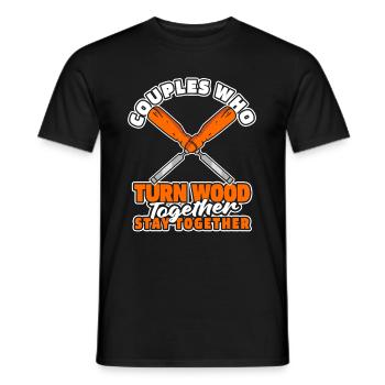 Woodturning Turner Pair - Men's T-Shirt - black - Front - AI Model Male 178 light (178cm)