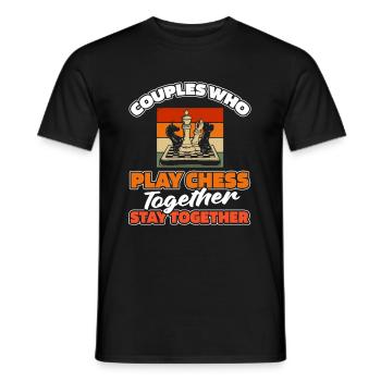 Chess Pair - Men's T-Shirt - black - Front - AI Model Male 178 light (178cm)
