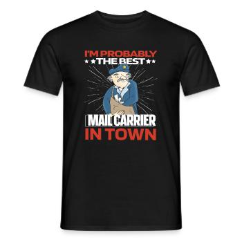 Postbote Briefträger Lustig - Männer T-Shirt - Schwarz - Vorne - AI Model Male 178 light (178cm)