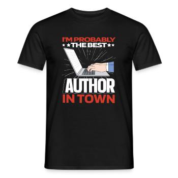 Writer Author Lustig - Men's T-Shirt - black - Front - AI Model Male 178 light (178cm)