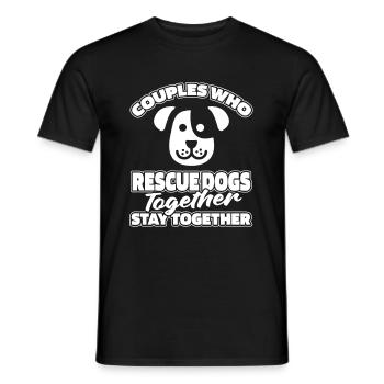Paire de chiens de sauvetage de chiens - T-shirt homme - noir - Devant - AI Model Male 178 light (178cm)