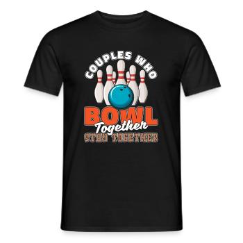 Bowling Bowlen Bowler Paar - Männer T-Shirt - Schwarz - Vorne - AI Model Male 178 light (178cm)