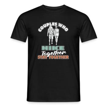 Hiking Hikers Couple - Men's T-Shirt - black - Front - AI Model Male 178 light (178cm)