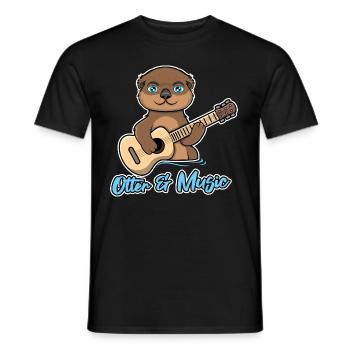 Les loutres et la musique Ukulélé Ironic Otter - T-shirt homme - noir - Devant - AI Model Male 178 light (178cm)