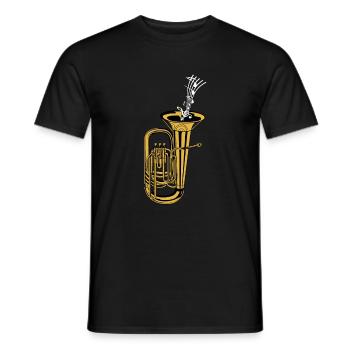 Fanfare Train Tuba Music Sheet Music - Men's T-Shirt - black - Front - AI Model Male 178 light (178cm)
