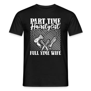 Hairdresser Hairstylist Wife - Men's T-Shirt - black - Front - AI Model Male 178 light (178cm)