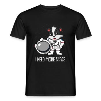 Honey Badger Ratel Astronaute J’ai besoin de plus d’espace - T-shirt homme - noir - Devant - AI Model Male 178 light (178cm)
