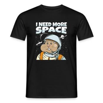 Hamster Golden Hamster Astronaut I Need More Space - Men's T-Shirt - black - Front - AI Model Male 178 light (178cm)