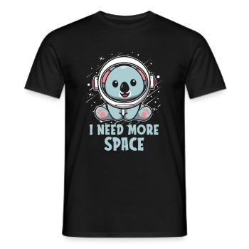 Koala Bear Astronaut I Need More Space - Men's T-Shirt - black - Front - AI Model Male 178 light (178cm)