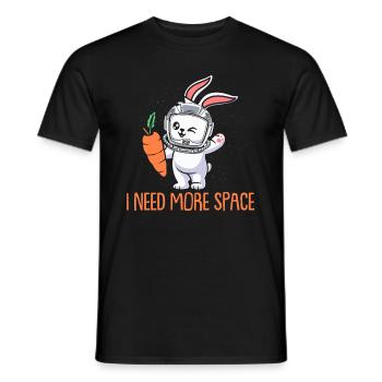 Rabbit Rabbit Astronaut J’ai besoin de plus d’espace - T-shirt homme - noir - Devant - AI Model Male 178 light (178cm)