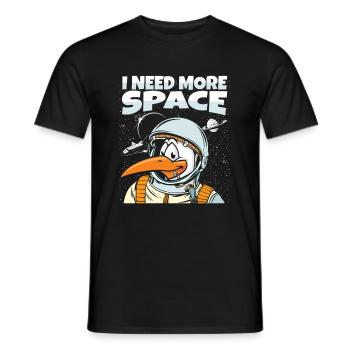 Möwe Astronaut I Need More Space - Männer T-Shirt - Schwarz - Vorne - AI Model Male 178 light (178cm)