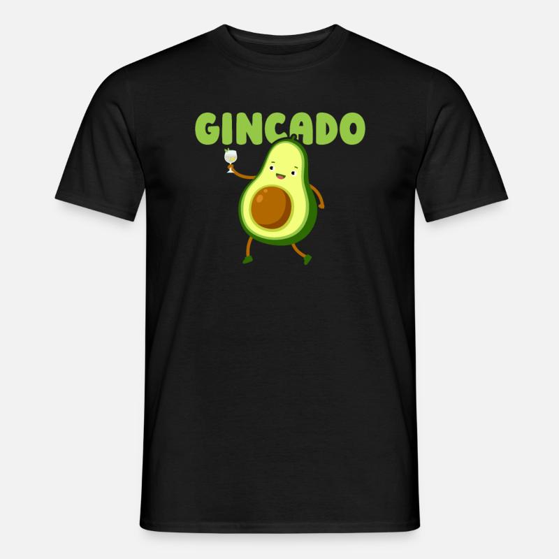 Gin Avocado - Männer T-Shirt - Schwarz