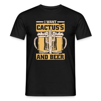 Jardin de cactus - T-shirt homme - noir - Devant - AI Model Male 178 light (178cm)