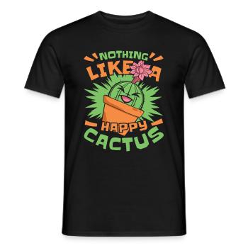 Cactus Garden - Men's T-Shirt - black - Front - AI Model Male 178 light (178cm)