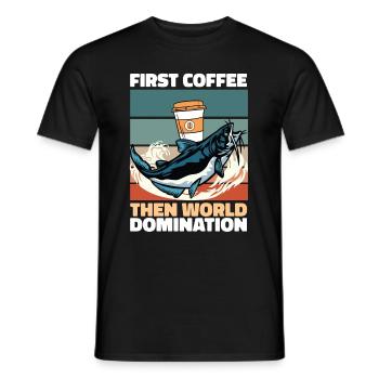 Café de poisson-chat - T-shirt homme - noir - Devant - AI Model Male 178 light (178cm)