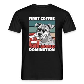 Schnauzer Hund Kaffee Sonnenbrille - Männer T-Shirt - Schwarz - Vorne - AI Model Male 178 light (178cm)