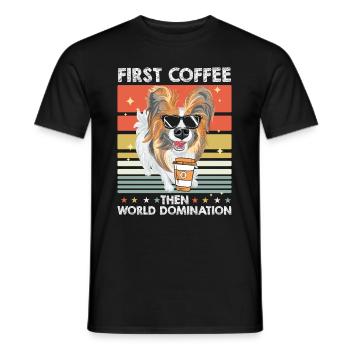 Papillon Witzig - Männer T-Shirt - Schwarz - Vorne - AI Model Male 178 light (178cm)