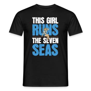 Sailing Sailor Sailboat Girls - Men's T-Shirt - black - Front - AI Model Male 178 light (178cm)