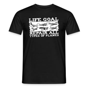 Flugzeug Mechaniker Lustig - Männer T-Shirt - Schwarz - Vorne - AI Model Male 178 light (178cm)
