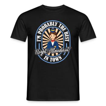 Hôtesse de l’air drôle - T-shirt homme - noir - Devant - AI Model Male 178 light (178cm)
