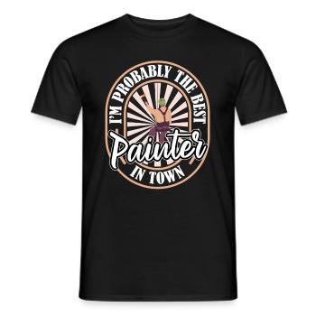 Peintre Vernisseur Humour - T-shirt homme - noir - Devant - AI Model Male 178 light (178cm)