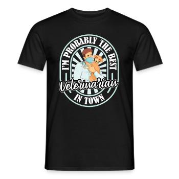 Tierarzthelferin Humor - Männer T-Shirt - Schwarz - Vorne - AI Model Male 178 light (178cm)