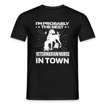 Tierarzthelferin Tiere - Männer T-Shirt - Schwarz - Vorne - AI Model Male 178 light (178cm)