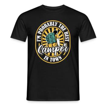 Tent Camping Camping Fun - Men's T-Shirt - black - Front - AI Model Male 178 light (178cm)