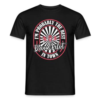 Drone Quadcopter Funny - Men's T-Shirt - black - Front - AI Model Male 178 light (178cm)