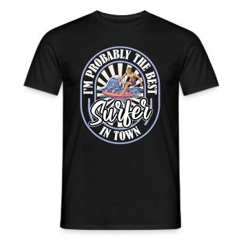 Surfer Surfen Lustig - Männer T-Shirt - Schwarz - Vorne - AI Model Male 178 light (178cm)