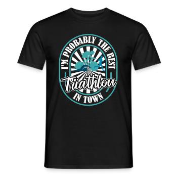Triathlon Triathlet Lustig - Männer T-Shirt - Schwarz - Vorne - AI Model Male 178 light (178cm)